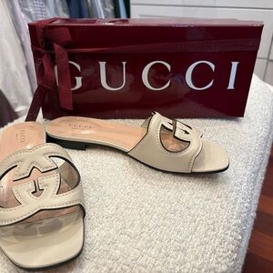 Gucci Beige Women's Slide Sandals